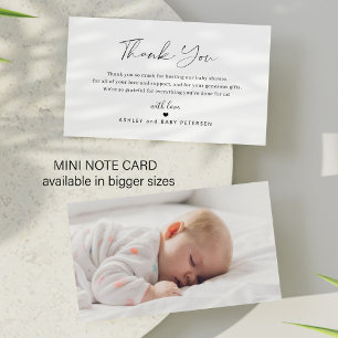 Tarjeta Pequeña Moderno agradecimiento de baby shower con guión si