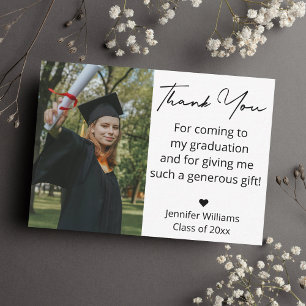 Tarjeta Pequeña Moderno agradecimiento de graduación con guión min