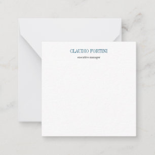Tarjeta Pequeña Moderno azul blanco profesional llano Minimalista