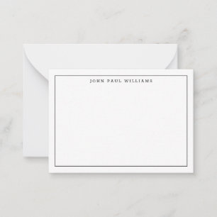 Tarjeta Pequeña Moderno Black Professional Simple Delgado Borde