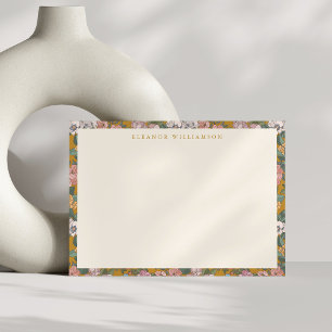 Tarjeta Pequeña Moderno Boho Floral mostaza amarillo personalizado