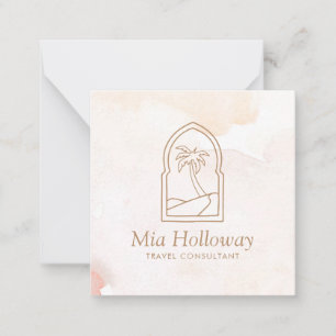 Tarjeta Pequeña Moderno Boho Minimal Palm Tree Business