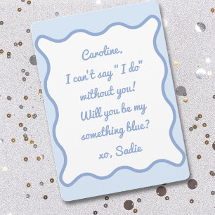 Tarjeta Pequeña Moderno borde ondulado Algo Personalizado azul pro