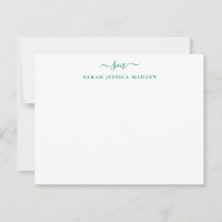 Moderno Dos Monogramas Girly Script Forestal Verde
