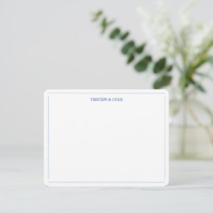 Tarjeta Pequeña Moderno elegante azul marino blanco personalizado