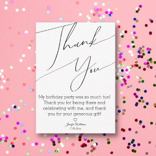 Tarjeta Pequeña moderno elegante minimalista gracias sweet 16