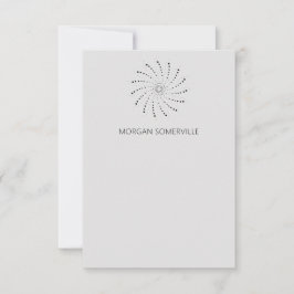 Tarjeta Pequeña Moderno Elegante Punto en Espiral Gris