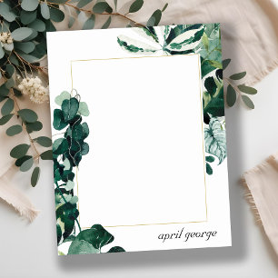 TARJETA PEQUEÑA MODERNO MARCO VERDE DE MONSTERA TROPICAL MODERNO