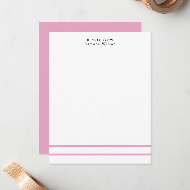 Tarjeta Pequeña Moderno Minimalista Profesional Chic Rosa y Blanco (Subido por el creador)