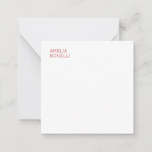 Tarjeta Pequeña Moderno Minimalista profesional de color blanco