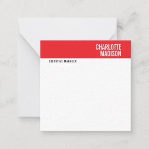Tarjeta Pequeña Moderno minimalista simple rojo negro blanco trend