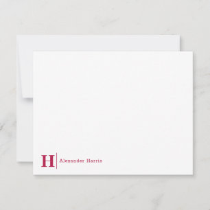 Tarjeta Pequeña Moderno Monograma Empresarial Línea Inicial Borgoñ