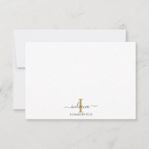Tarjeta Pequeña Moderno Monograma Inicial Elegante Script Business