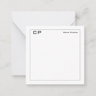 Tarjeta Pequeña Moderno Monograma Profesional Llanto Minimalista