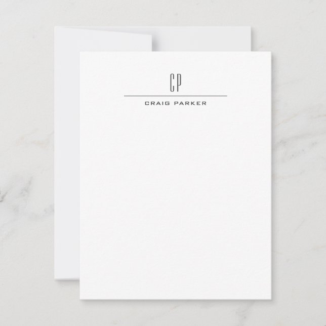 Tarjeta Pequeña Moderno Monograma Profesional Simple Mínimo (Anverso)