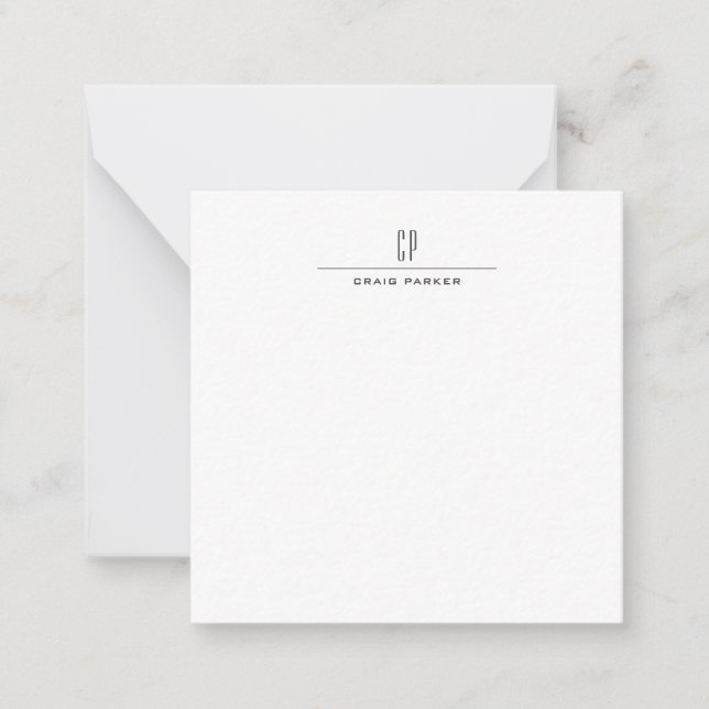Tarjeta Pequeña Moderno Monograma Profesional Simple Mínimo (Anverso)