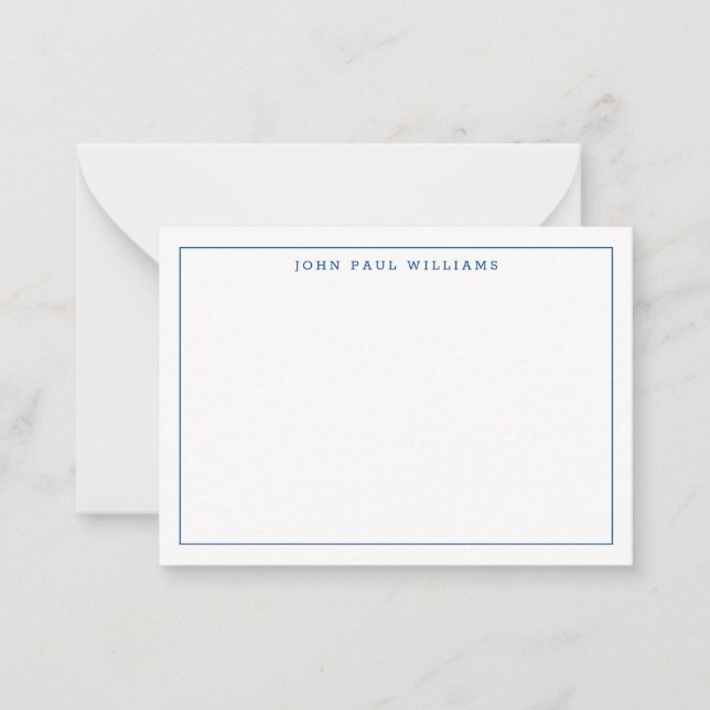 Tarjeta Pequeña Moderno Navy Blue Profesional Simple Delgado Borde (Anverso)
