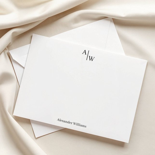 Tarjeta Pequeña Moderno Profesional 2 Monograma básico inicial Neg (Subido por el creador)