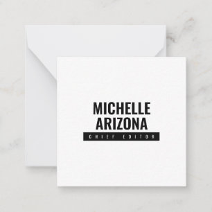 Tarjeta Pequeña Moderno profesional minimalista en blanco y negro