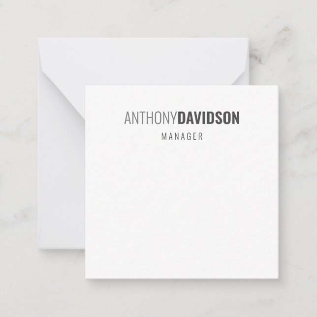 Tarjeta Pequeña Moderno profesional sencillo Minimalista (Anverso)