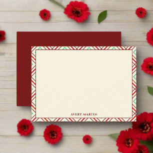 Tarjeta Pequeña Moderno Red Gingham Gracias Nursery