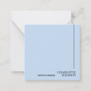 Tarjeta Pequeña Moderno Simple Azul Pálido Plano Minimalista Nombr