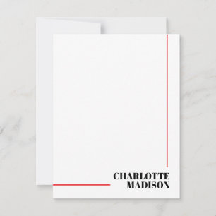 Tarjeta Pequeña Moderno Simple Negro Blanco Moderno Minimalista Pl
