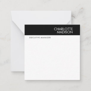 Tarjeta Pequeña Moderno Simple Negro Blanco Moderno Minimalista Pl