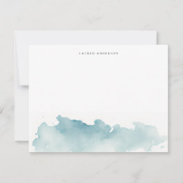 Tarjeta Pequeña Moderno Watercolor ondas Stationery plano