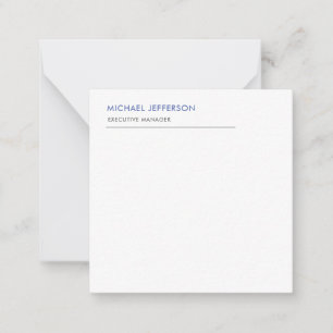 Tarjeta Pequeña Moderno y elegante blanco azul simple
