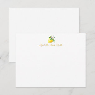 Tarjeta Pequeña Moderno y elegante floral amarillo limón botánico