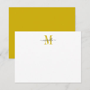 Tarjeta Pequeña Moderno y elegante guión de Moda Monograma de oro
