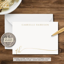 Moderno y elegante guión monograma Iniciales Gold