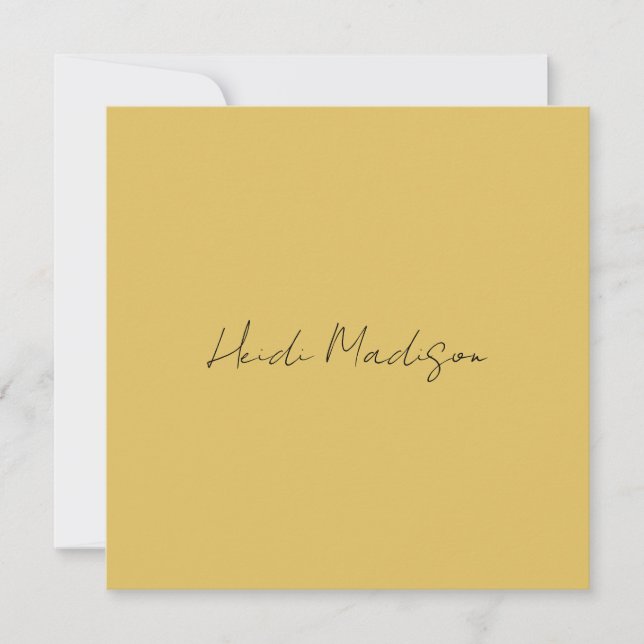 Tarjeta Pequeña Moderno y elegante llano simple caligrafía de colo (Anverso)
