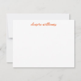 Tarjeta Pequeña Moderno y elegante Naranja Autumn Simple Script