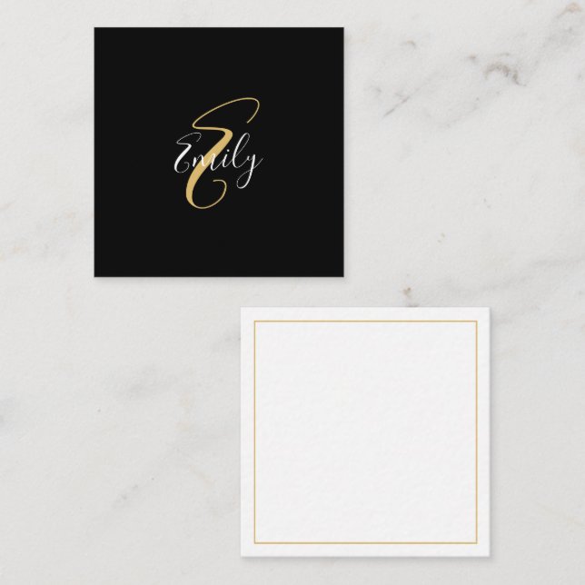 Tarjeta Pequeña Moderno y elegante nombre de guión monograma de or (Anverso / Reverso)