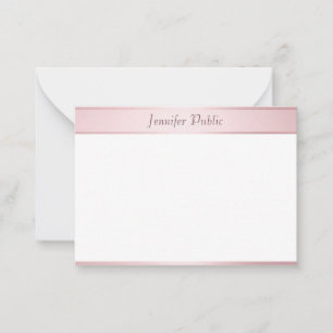 Tarjeta Pequeña Moderno y moderno guión de oro Rosa elegante