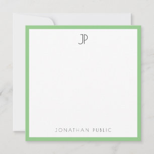 Tarjeta Pequeña Moderno y personalizado monograma elegante estilo 