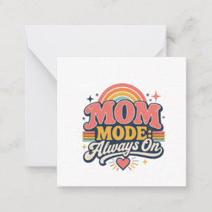 Tarjeta Pequeña Modo Mamá Siempre Activado Regalo del Día Retro de