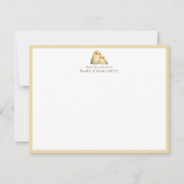 Tarjeta Pequeña Mom & Baby Parrot Nursery Note Card – Personalized