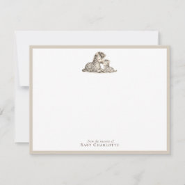 Tarjeta Pequeña Mom & Baby Zebra Nursery Note Card 