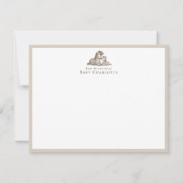 Tarjeta Pequeña Mom & Baby Zebra Nursery Note Card – Personalized