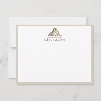 Tarjeta Pequeña Mom & Baby Zebra Nursery Note Card – Personalized