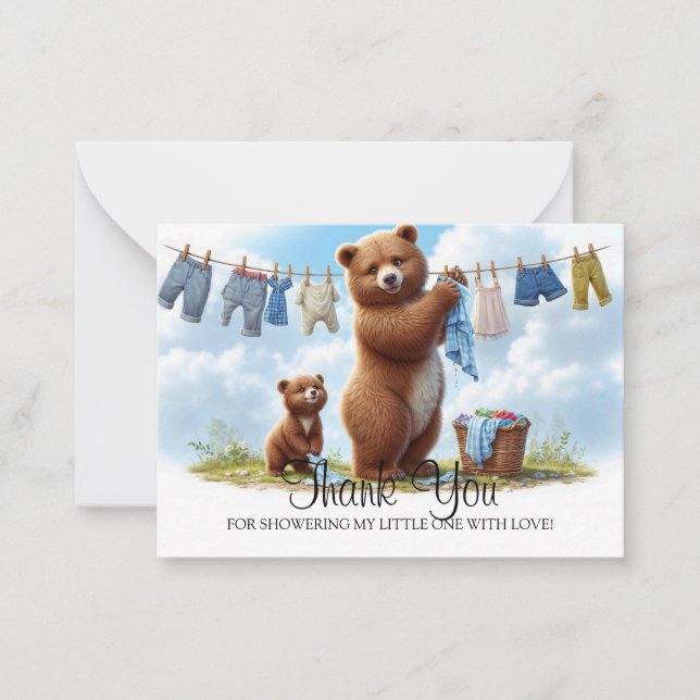 Tarjeta Pequeña Momentos especiales para el oso Gracias por el amo (Anverso)