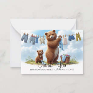 Tarjeta Pequeña Momentos especiales para el oso Gracias por el amo