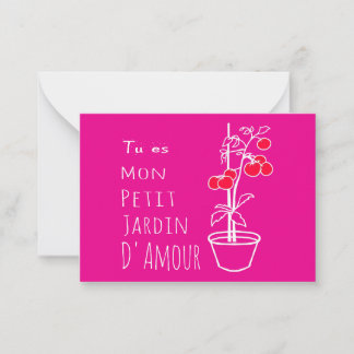 Tarjeta Pequeña Mon jardin d'amour sur ma carte de voeux.
