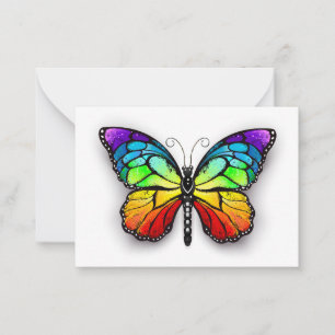 Tarjeta Pequeña Monarca de mariposa arco iris