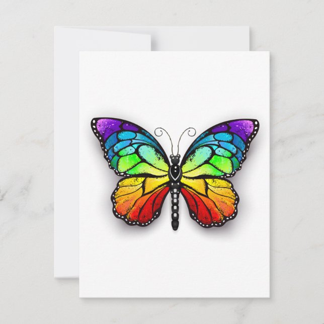 Tarjeta Pequeña Monarca de mariposa arcoiris (Anverso)
