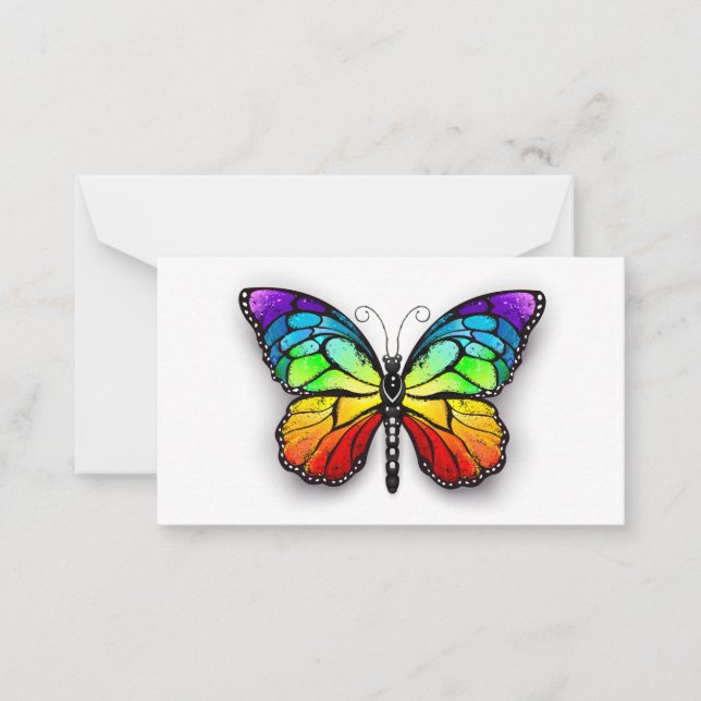 Tarjeta Pequeña Monarca de mariposa arcoiris (Anverso)