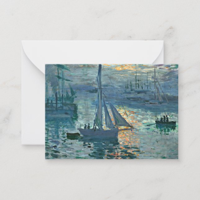 Tarjeta Pequeña Monet - Sunrise (Marina), pintura artística fina (Anverso)